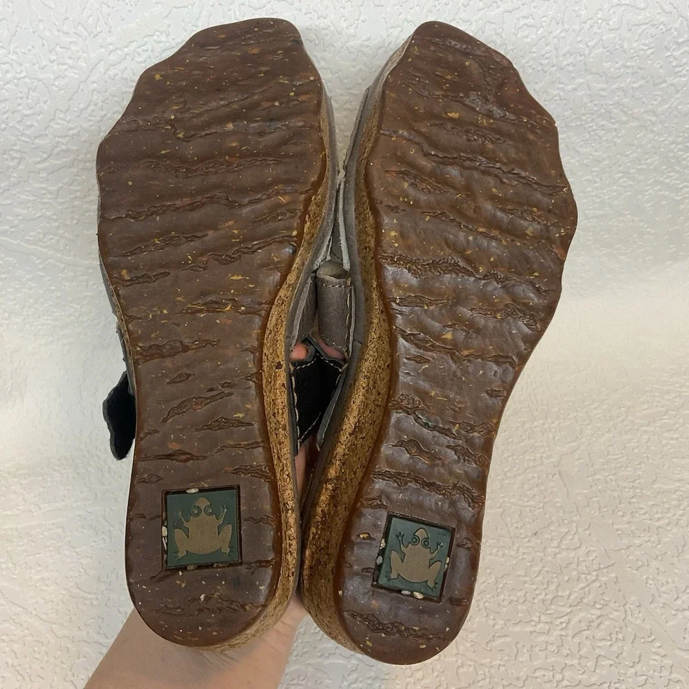 El‎ Naturalista Women's Leather Strappy Slide Sandals Boho Retro 40/9,5